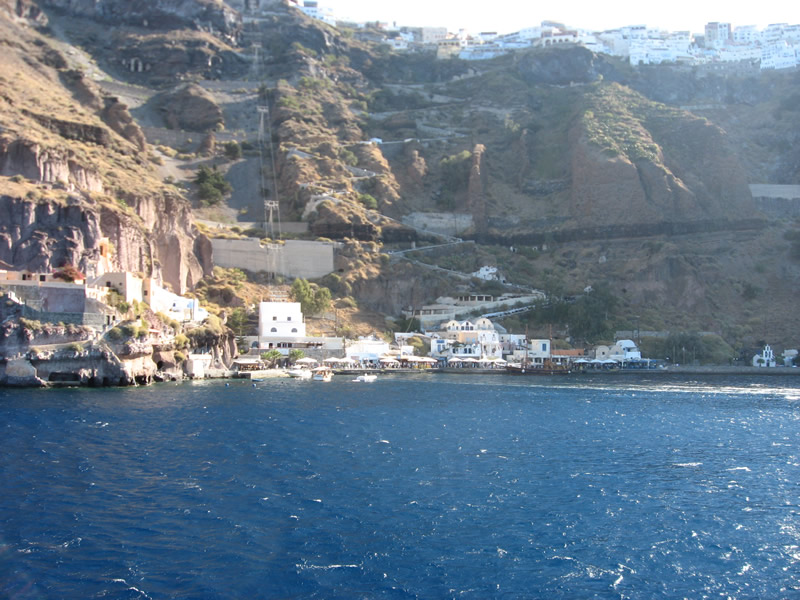 Santorini from harbor