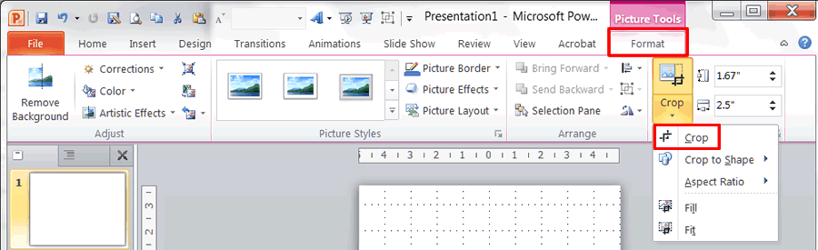 Power Point Crop Tool