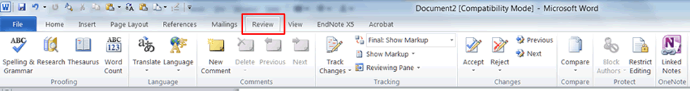 Review Ribbon